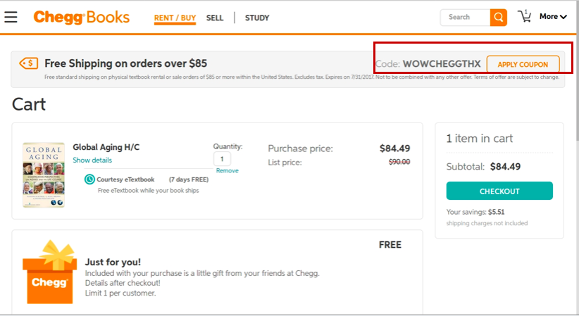 Chegg Coupons